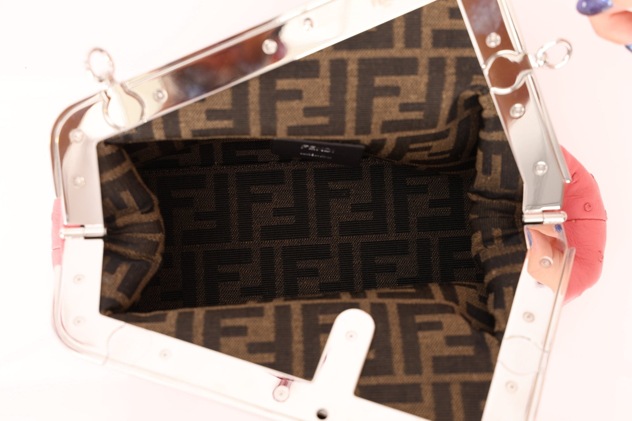 Fendi Ostrich First Clutch with Strap - FashioNica