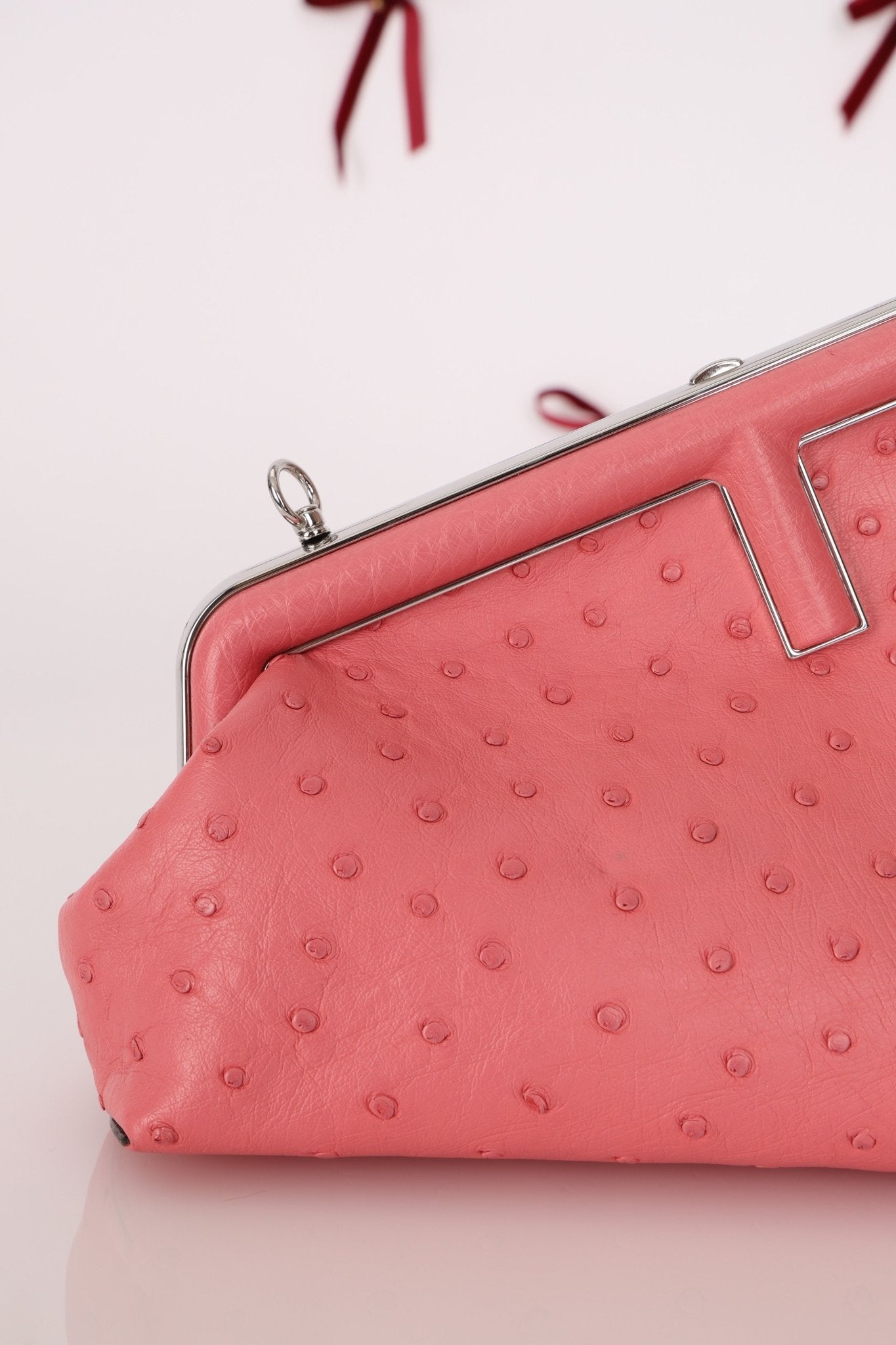 Fendi Ostrich First Clutch with Strap - FashioNica