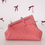Fendi Ostrich First Clutch with Strap - FashioNica