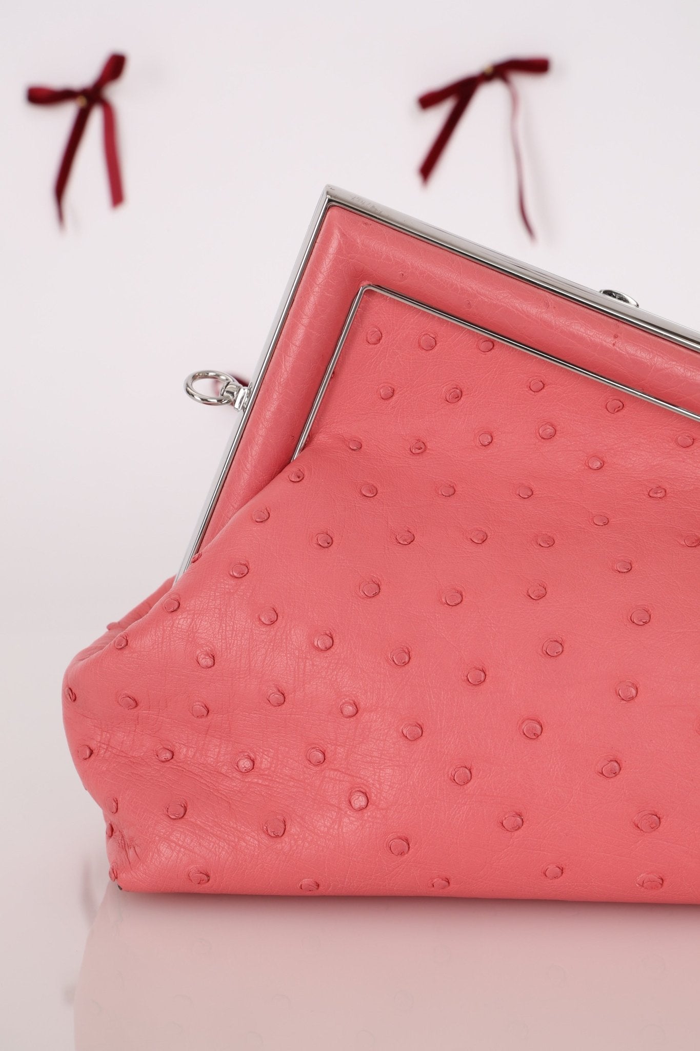 Fendi Ostrich First Clutch with Strap - FashioNica