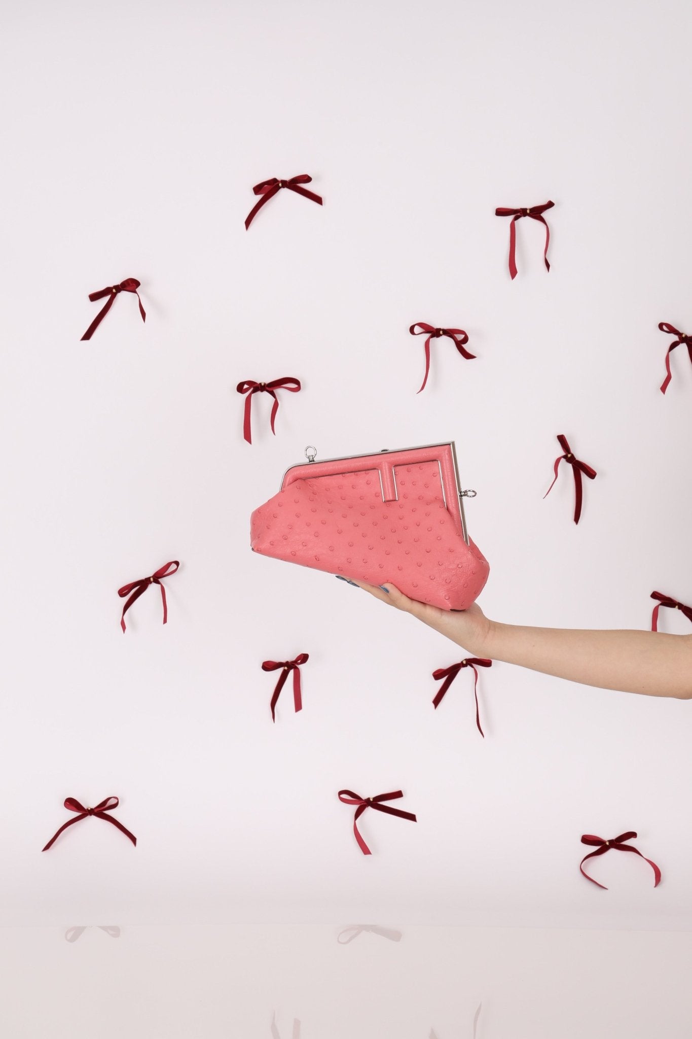 Fendi Ostrich First Clutch with Strap - FashioNica