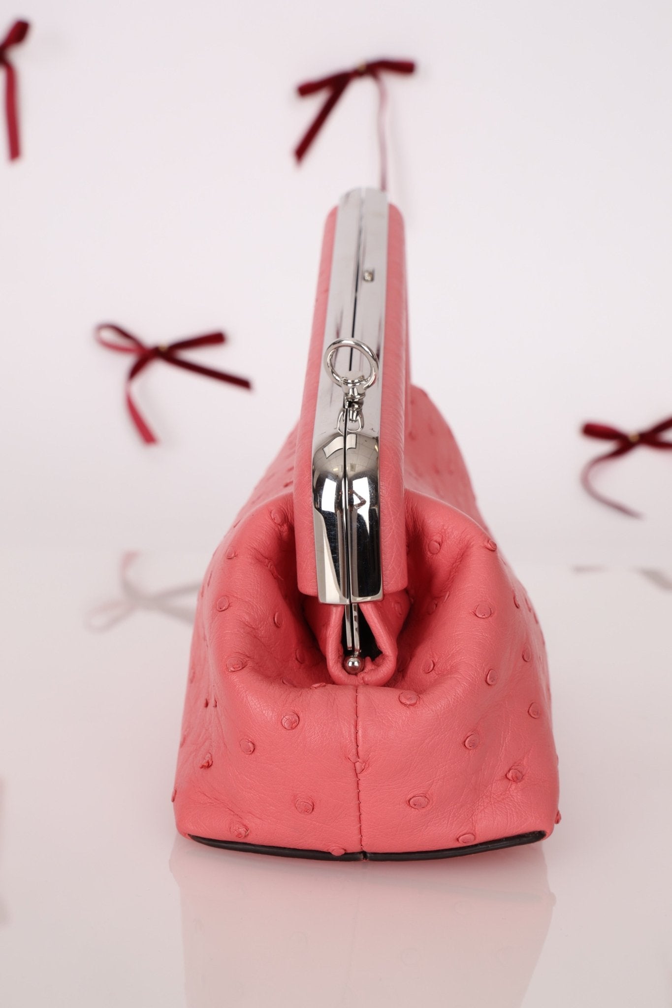 Fendi Ostrich First Clutch with Strap - FashioNica