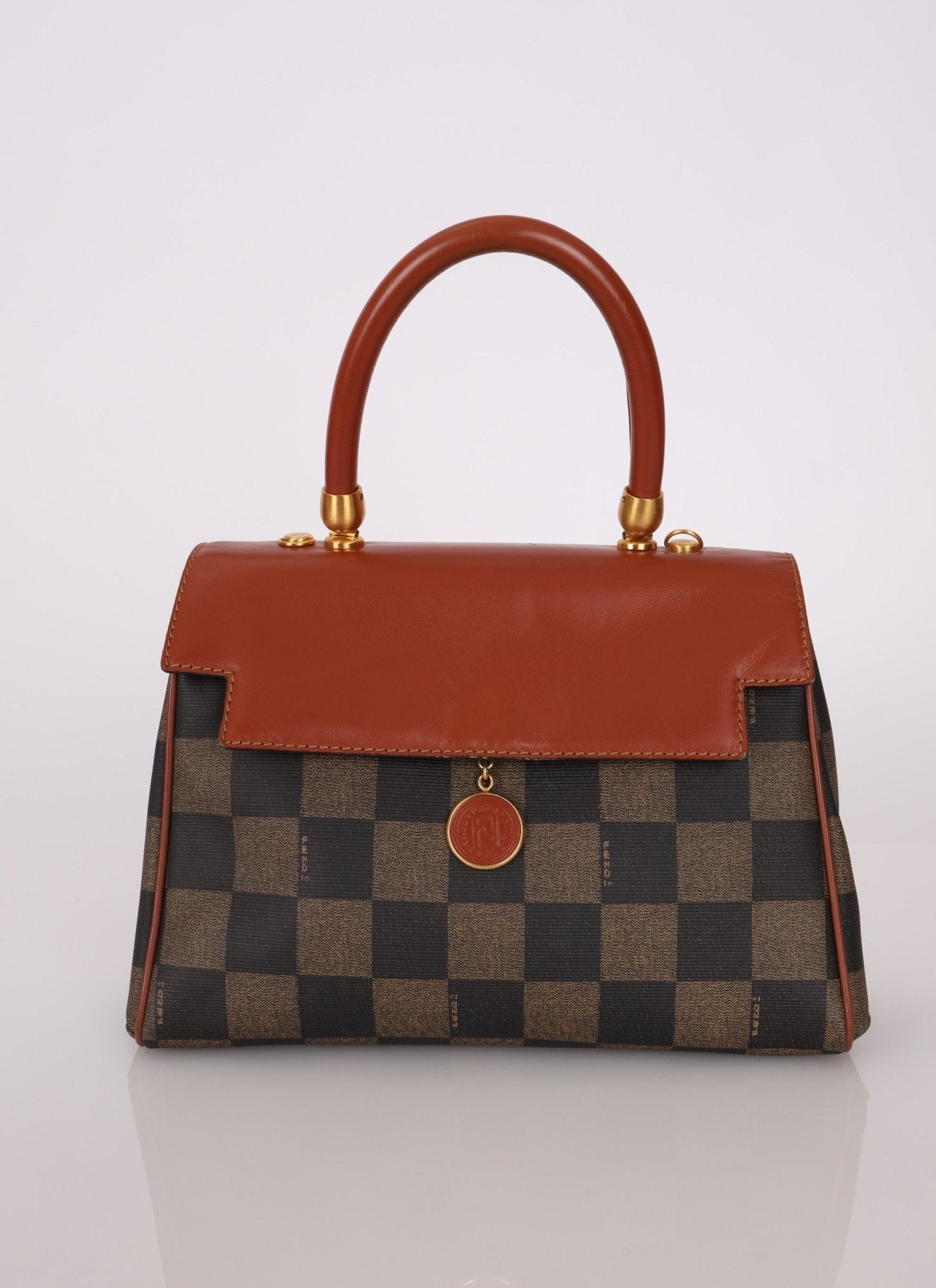 Fendi Pequin Checkered Kelly Top Handle - FashioNica