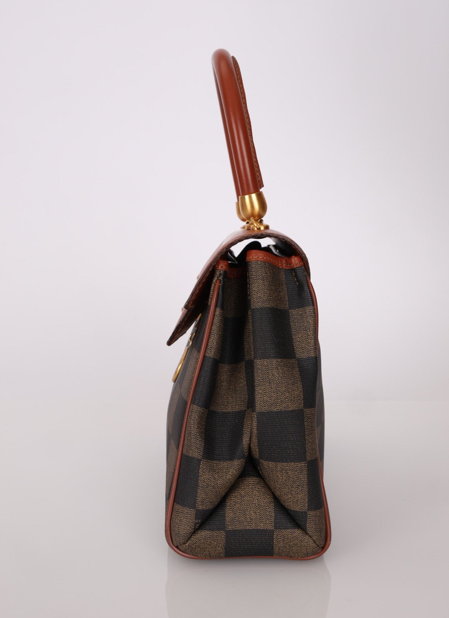 Fendi Pequin Checkered Kelly Top Handle - FashioNica
