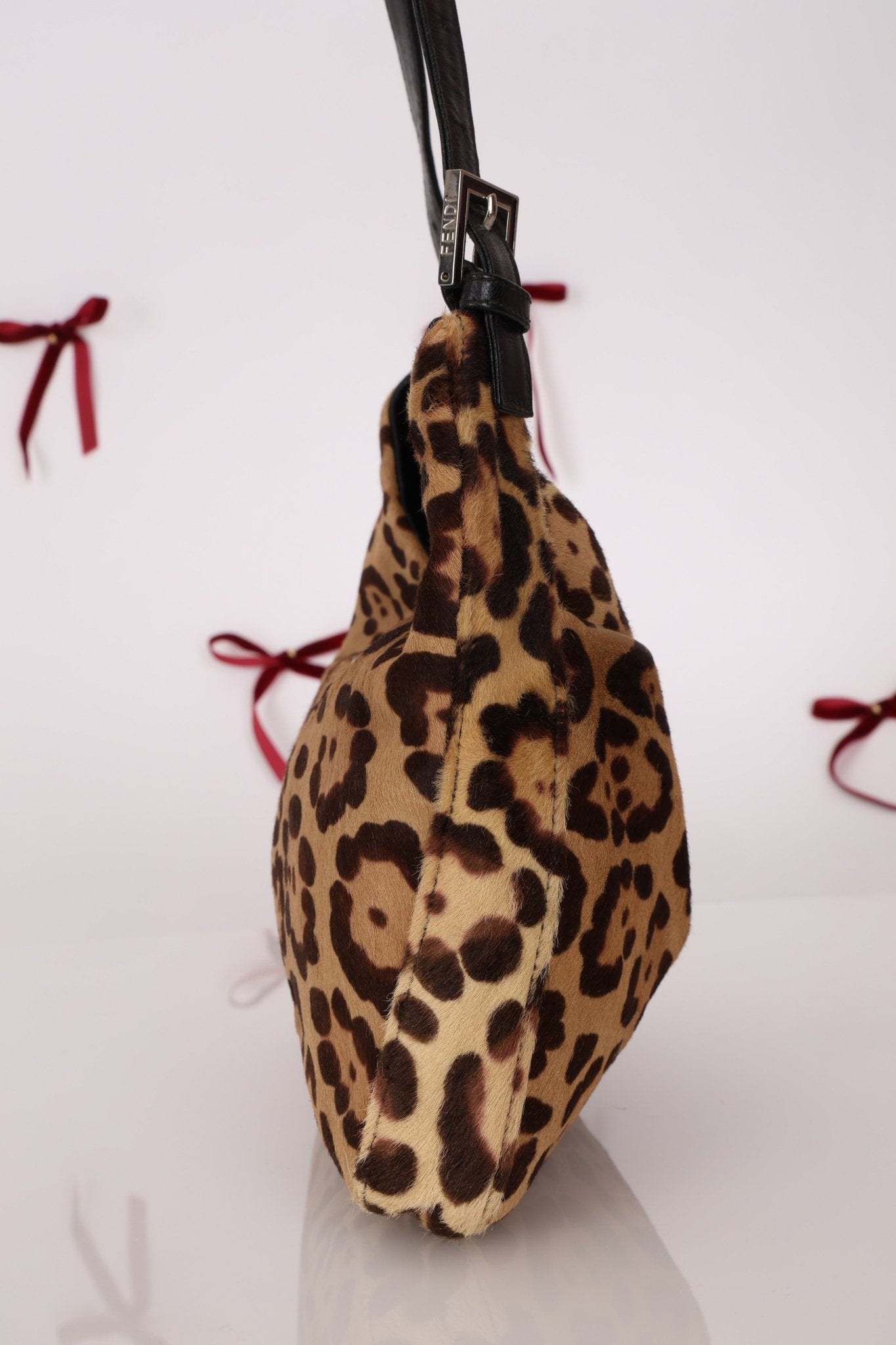 Fendi Ponyhair Jaguar Print Shoulder Bag - FashioNica