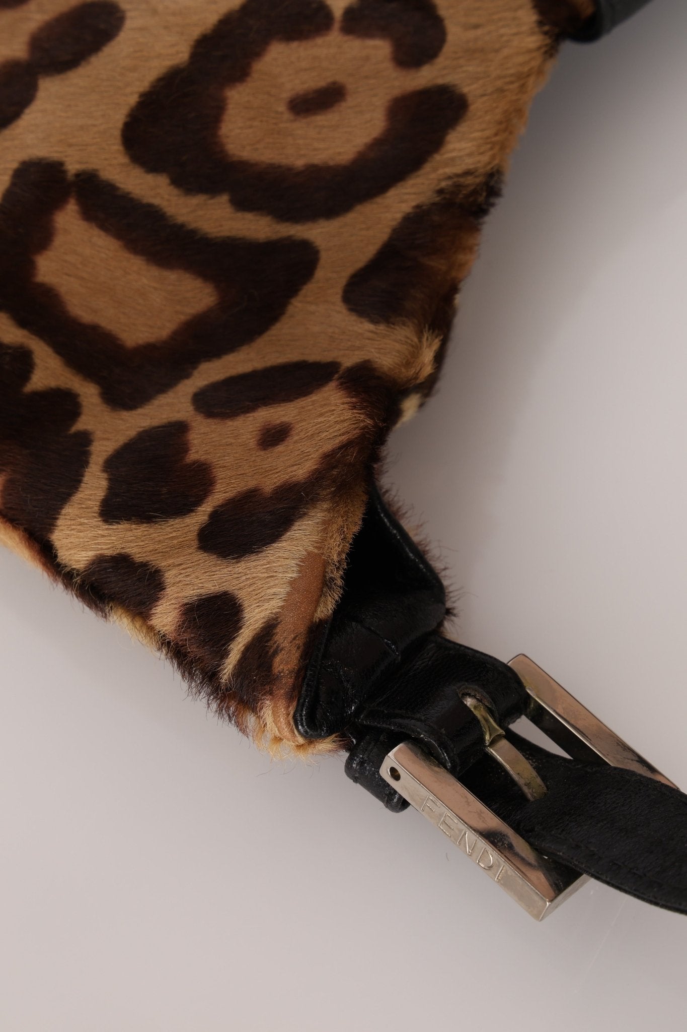 Fendi Ponyhair Jaguar Print Shoulder Bag - FashioNica