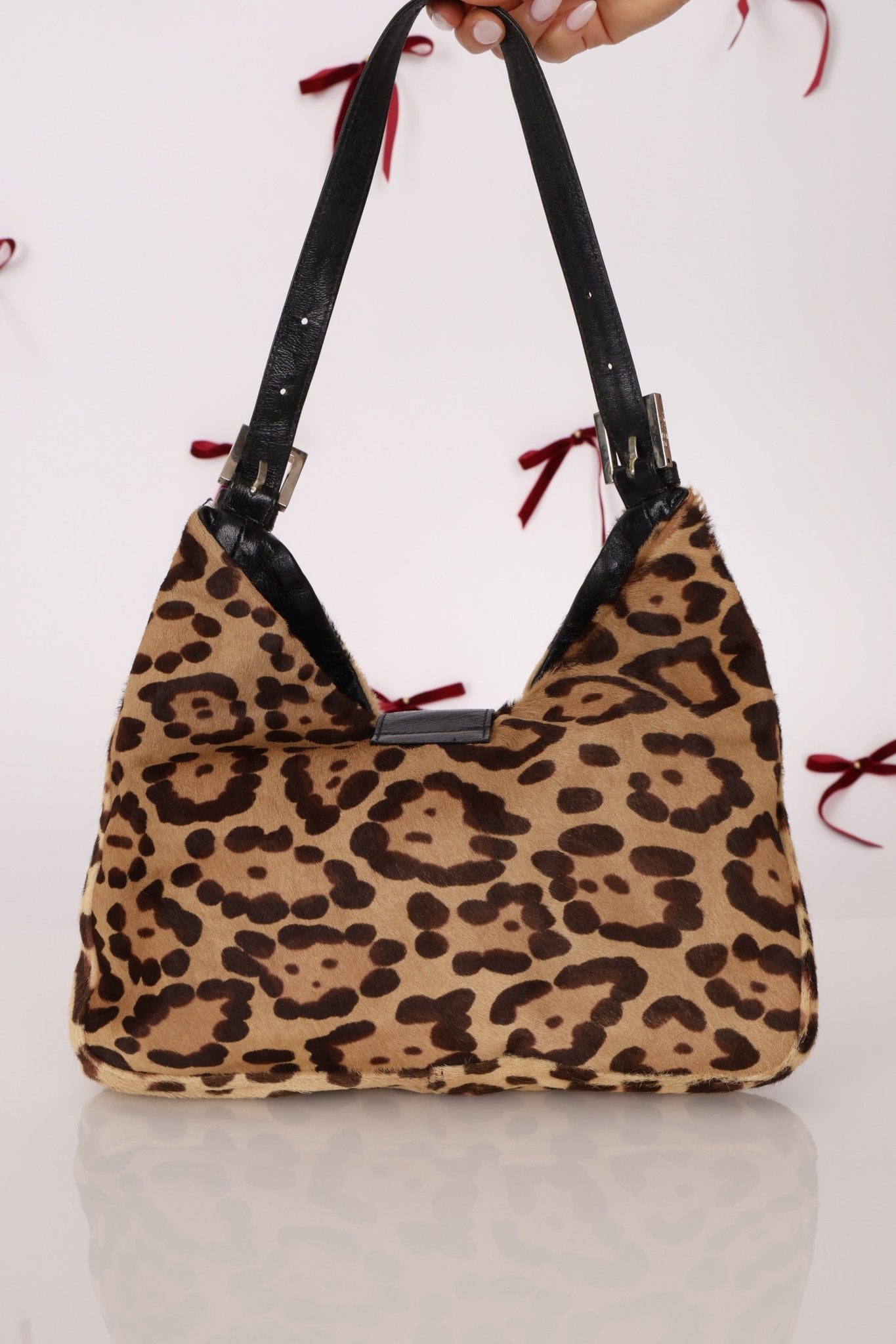 Fendi Ponyhair Jaguar Print Shoulder Bag - FashioNica
