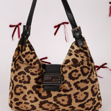 Fendi Ponyhair Jaguar Print Shoulder Bag - FashioNica