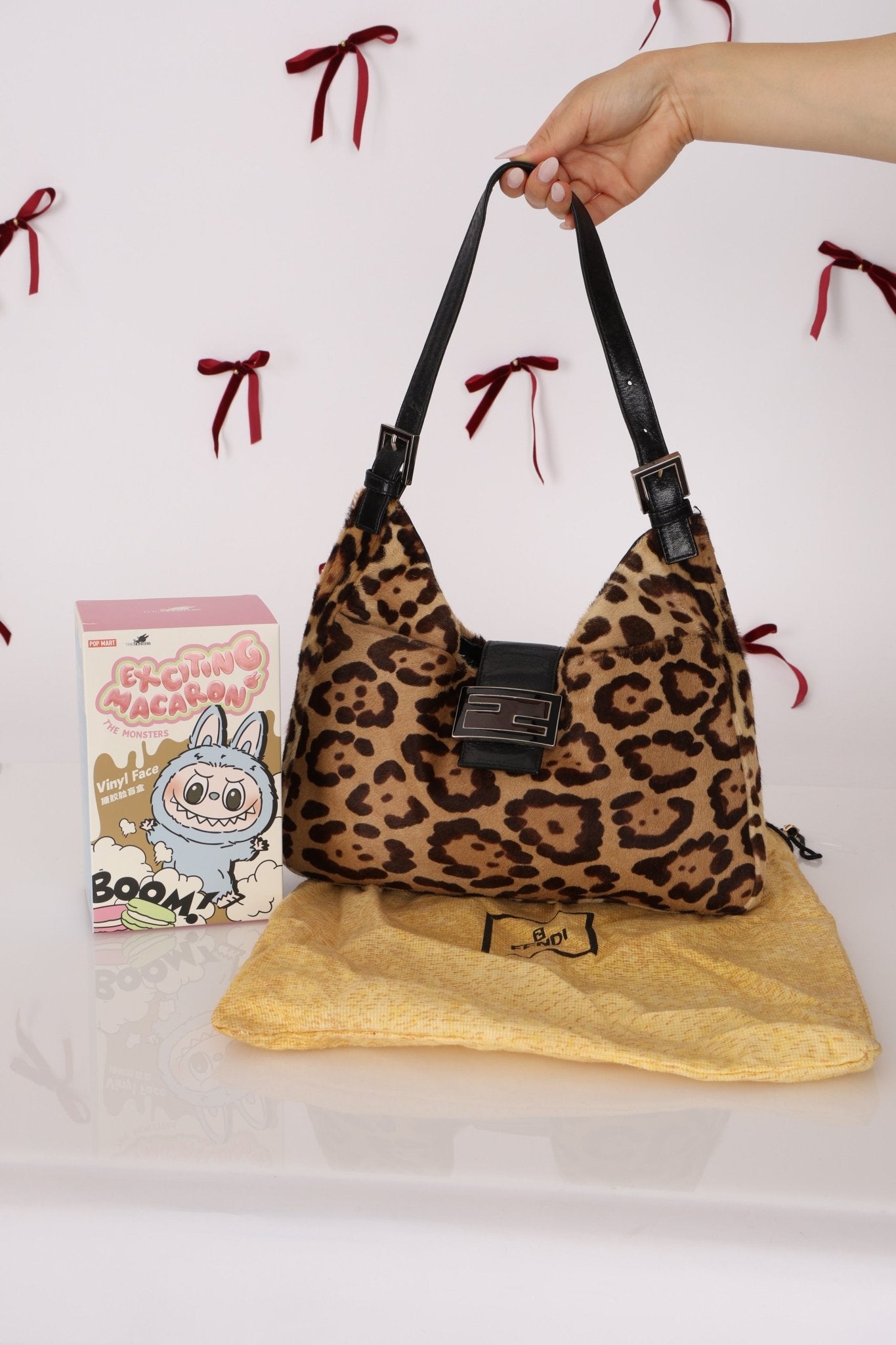 Fendi Ponyhair Jaguar Print Shoulder Bag - FashioNica