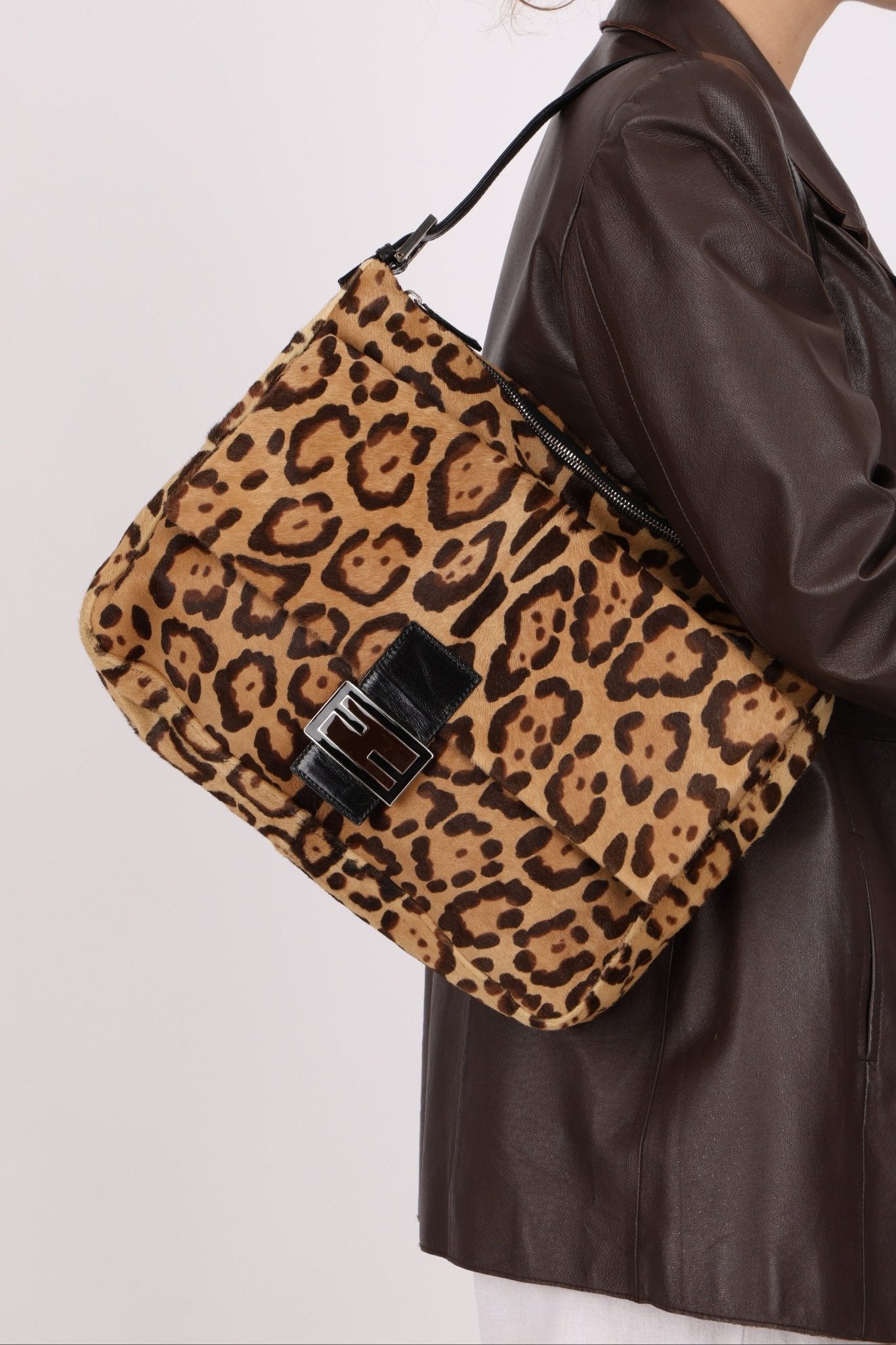 Fendi Ponyhair Jaguar Zip Mamma Baguette - FashioNica