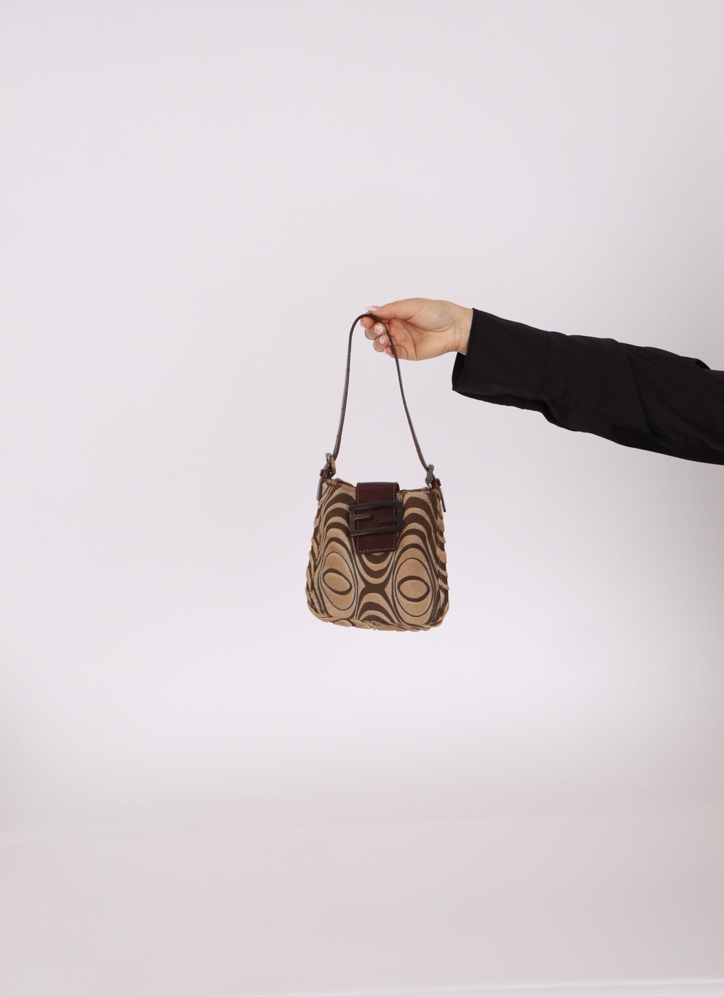 Fendi Ponyhair Mini Baguette Shoulder Bag - FashioNica