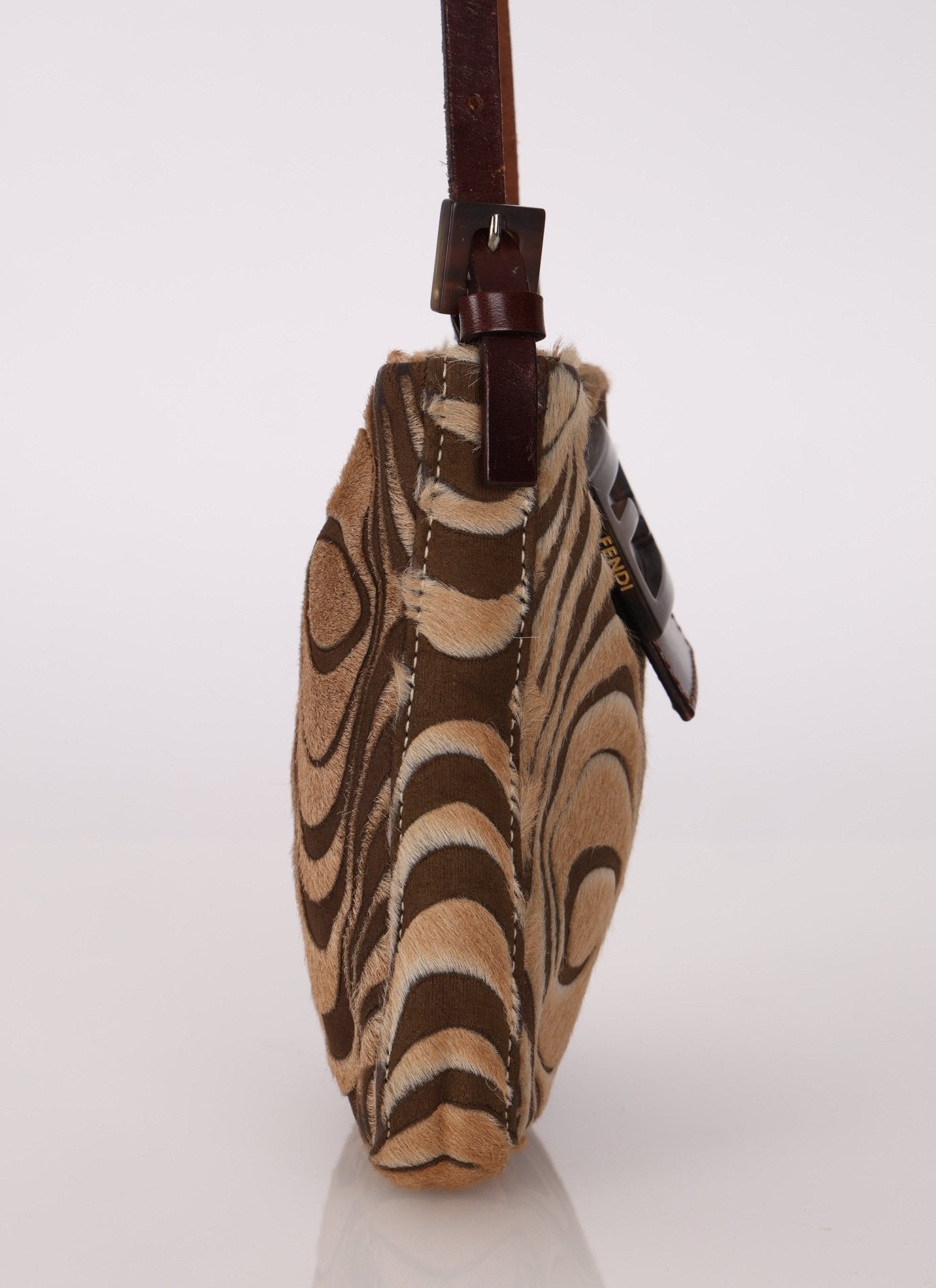 Fendi Ponyhair Mini Baguette Shoulder Bag - FashioNica