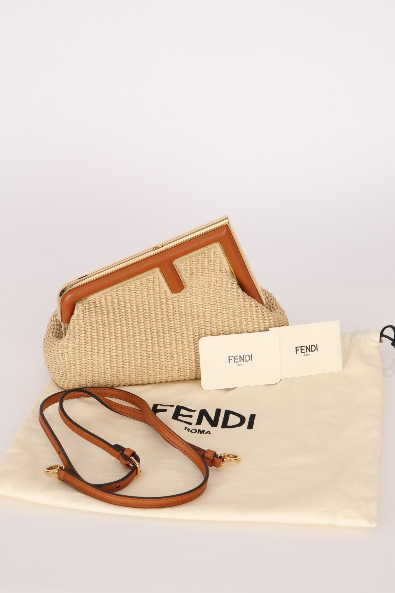 Fendi Raffia Small First Clutch - FashioNica