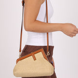 Fendi Raffia Small First Clutch - FashioNica