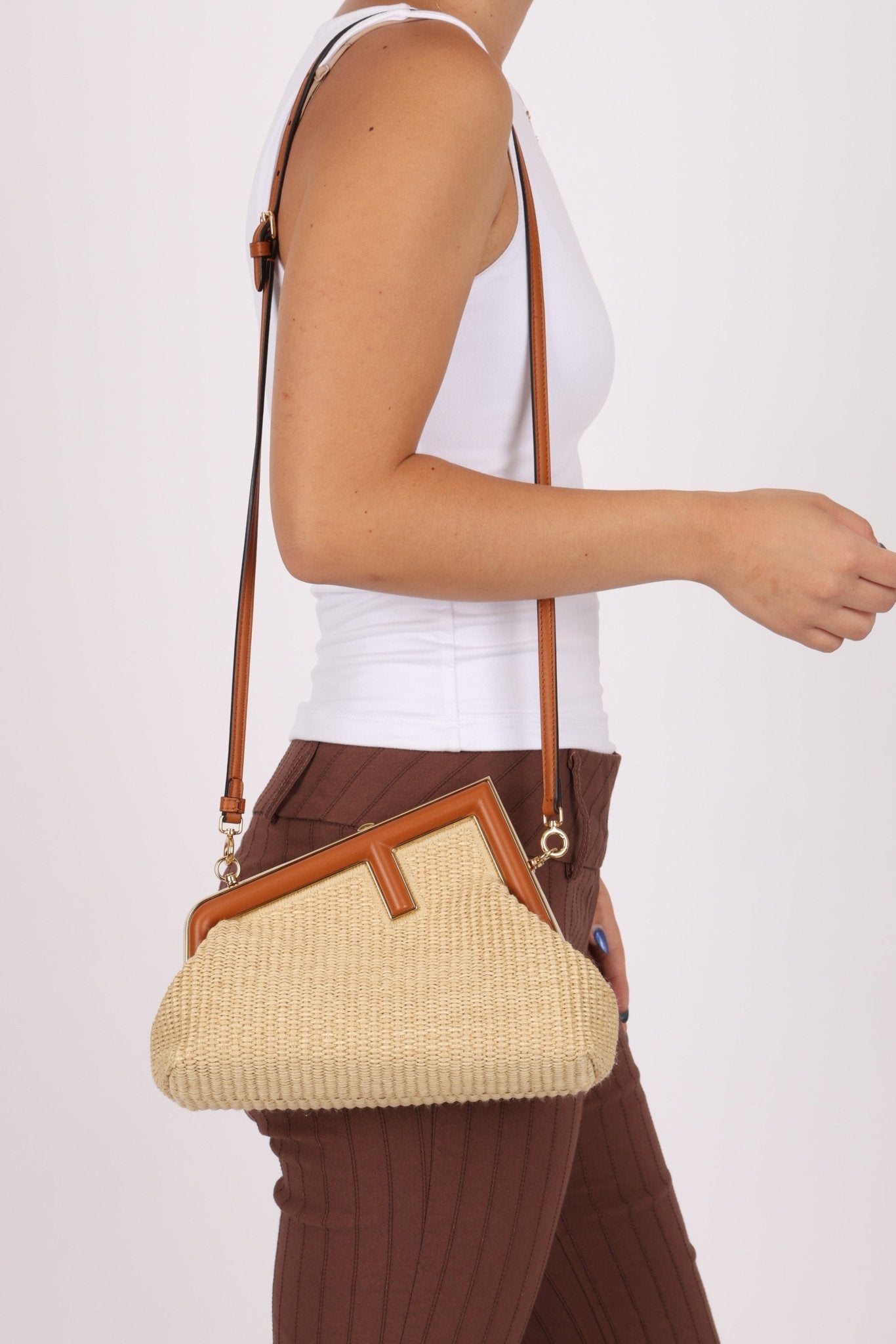 Fendi Raffia Small First Clutch - FashioNica