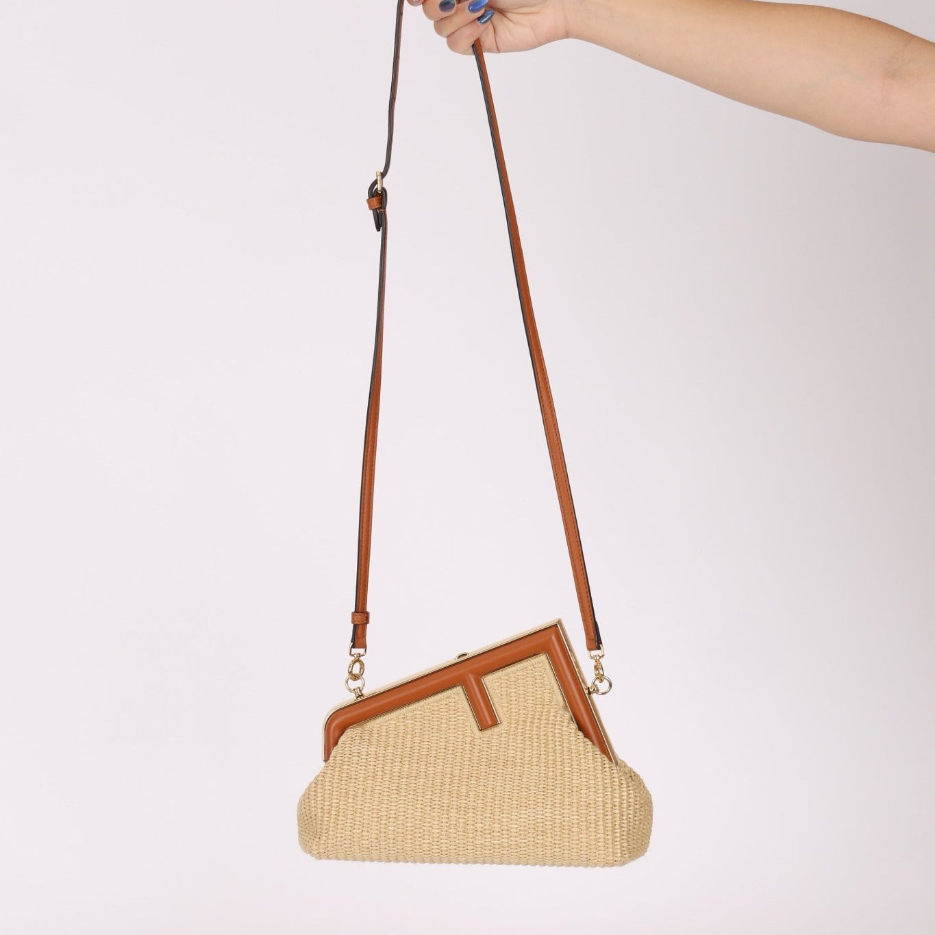 Fendi Raffia Small First Clutch - FashioNica