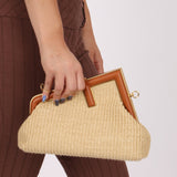 Fendi Raffia Small First Clutch - FashioNica