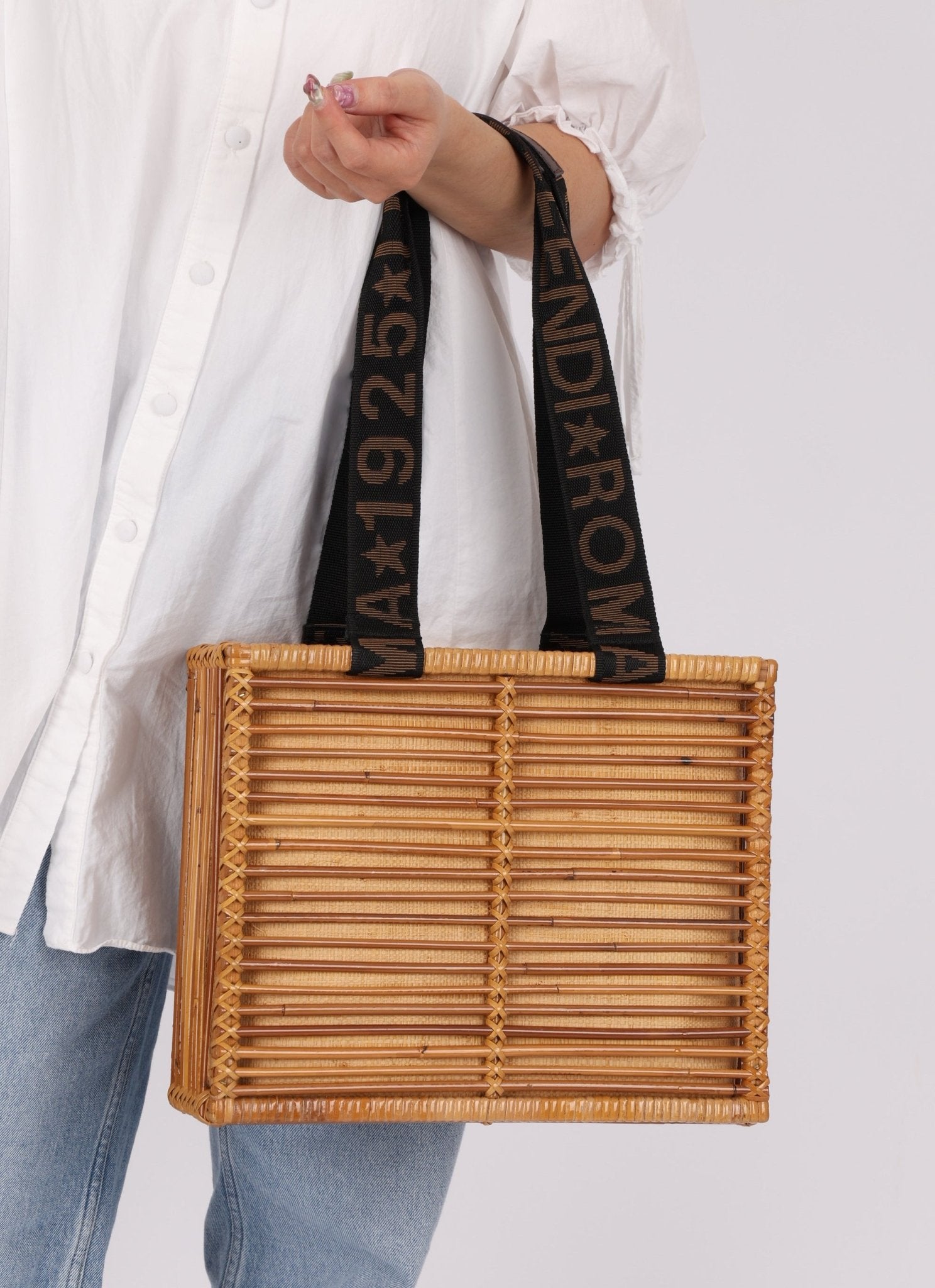 Fendi Rattan and Bamboo Small Tote - FashioNica