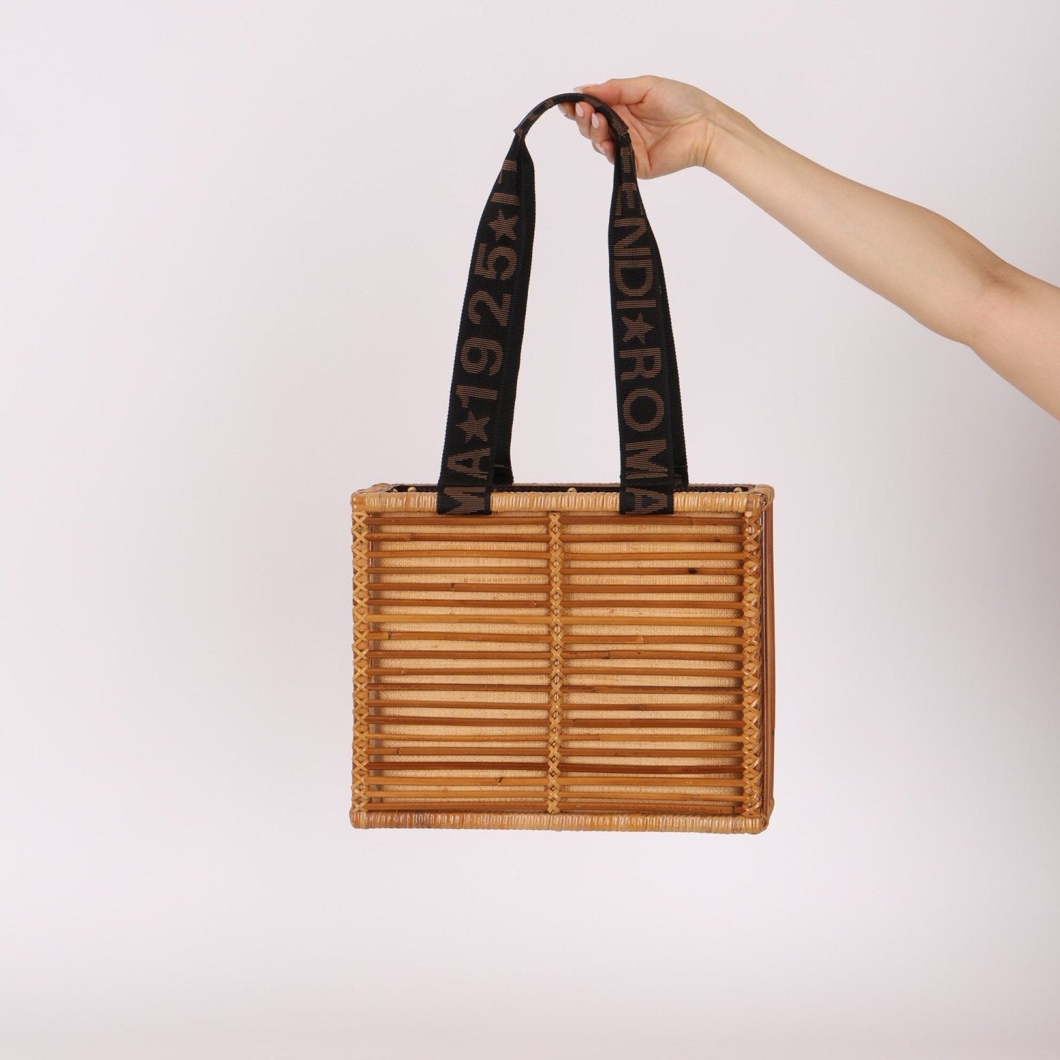 Fendi Rattan and Bamboo Small Tote - FashioNica