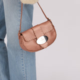 Fendi Rose Gold Selleria Emblem Shoulder Bag - FashioNica