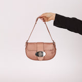 Fendi Rose Gold Selleria Emblem Shoulder Bag - FashioNica