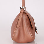 Fendi Rosegold Leather Selleria Mini Mama Baguette - FashioNica
