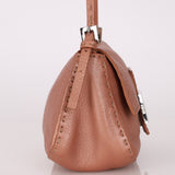 Fendi Rosegold Leather Selleria Mini Mama Baguette - FashioNica