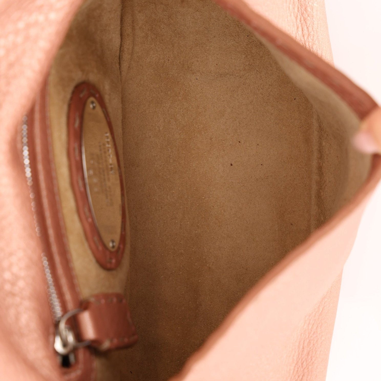 Fendi Rosegold Leather Selleria Mini Mama Baguette - FashioNica