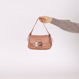 Fendi Rosegold Leather Selleria Mini Mama Baguette - FashioNica