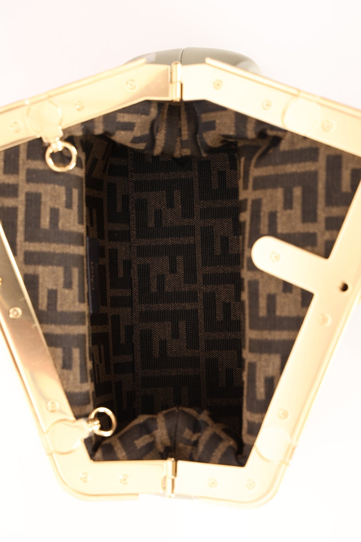 Fendi Sage Nappa Small First Clutch with Strap - FashioNica