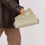 Fendi Sage Nappa Small First Clutch with Strap - FashioNica