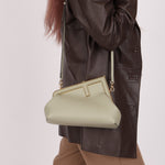 Fendi Sage Nappa Small First Clutch with Strap - FashioNica
