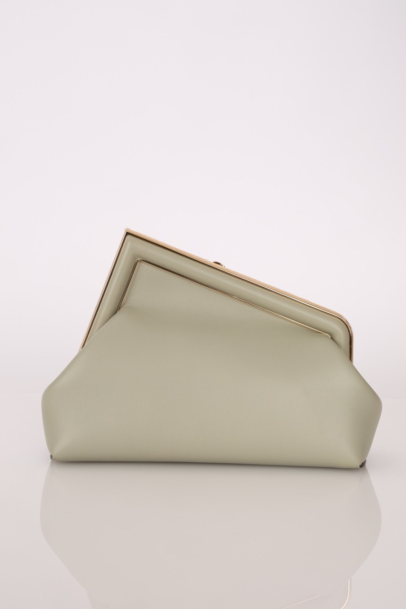 Fendi Sage Nappa Small First Clutch with Strap - FashioNica