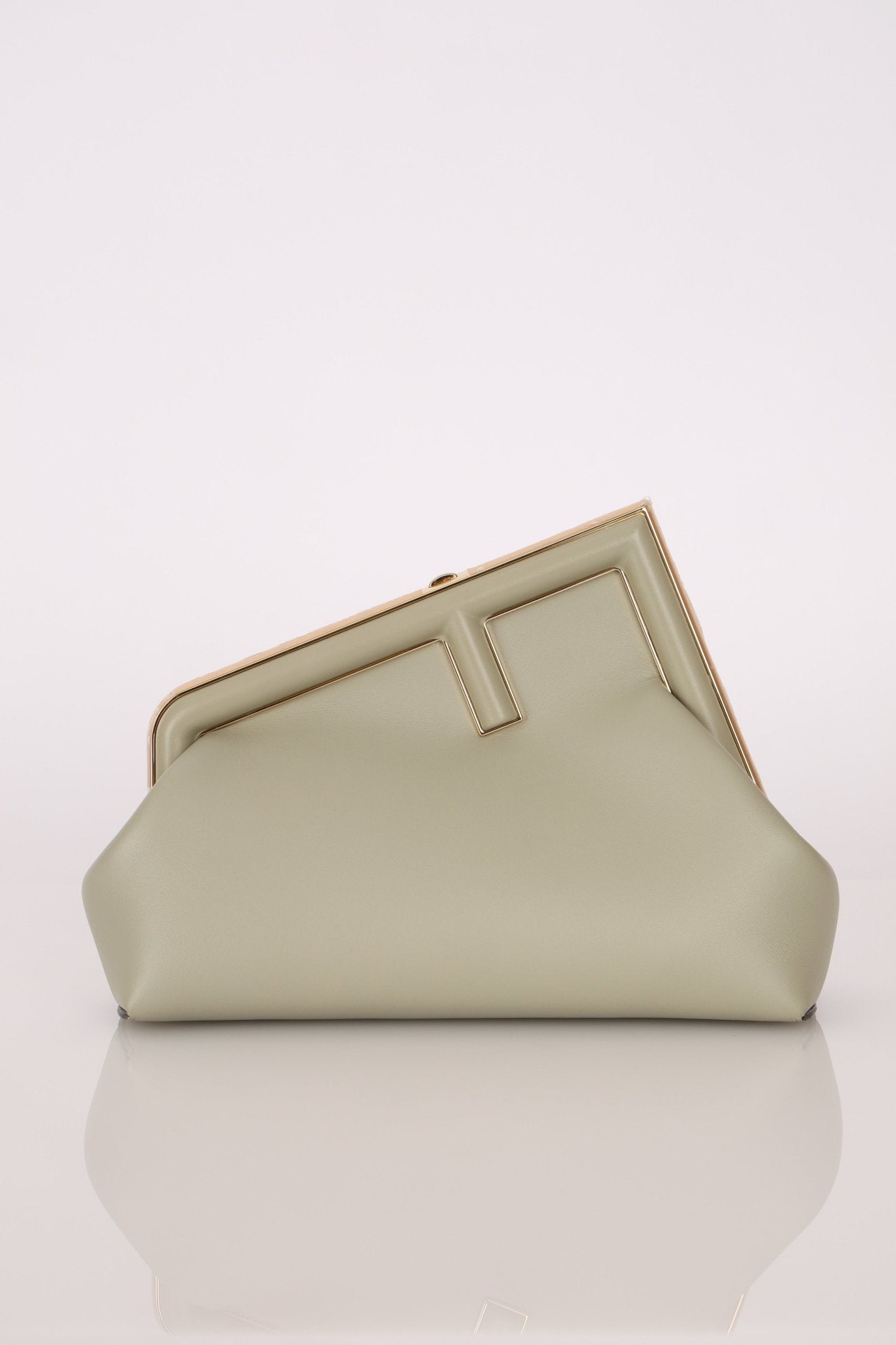 Fendi Sage Nappa Small First Clutch with Strap - FashioNica