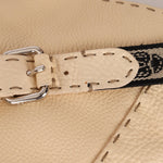 Fendi Selleria Buckle Grained Leather Hobo - FashioNica
