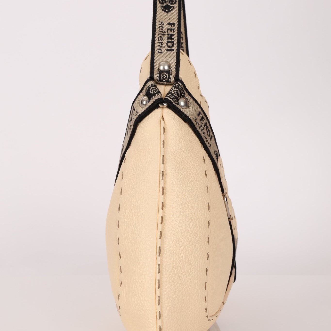 Fendi Selleria Buckle Grained Leather Hobo - FashioNica