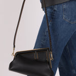 Fendi Small Black First Clutch with Fendi Zucca Strap - FashioNica