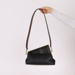 Fendi Small Black First Clutch with Fendi Zucca Strap - FashioNica