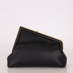 Fendi Small Black First Clutch with Fendi Zucca Strap - FashioNica