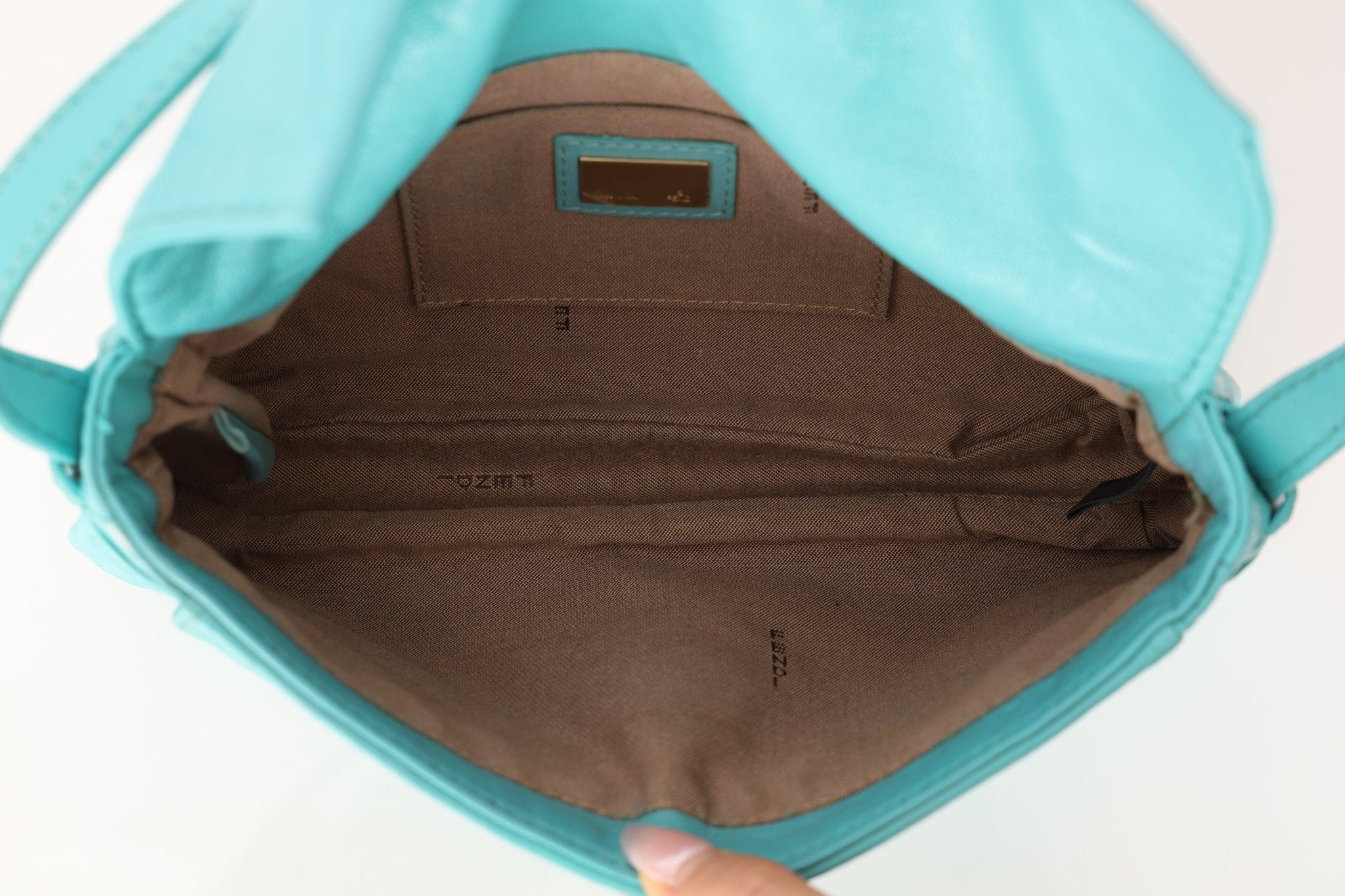 Fendi Tiffany Blue Multi - Buckle Selleria Shoulder Bag - FashioNica