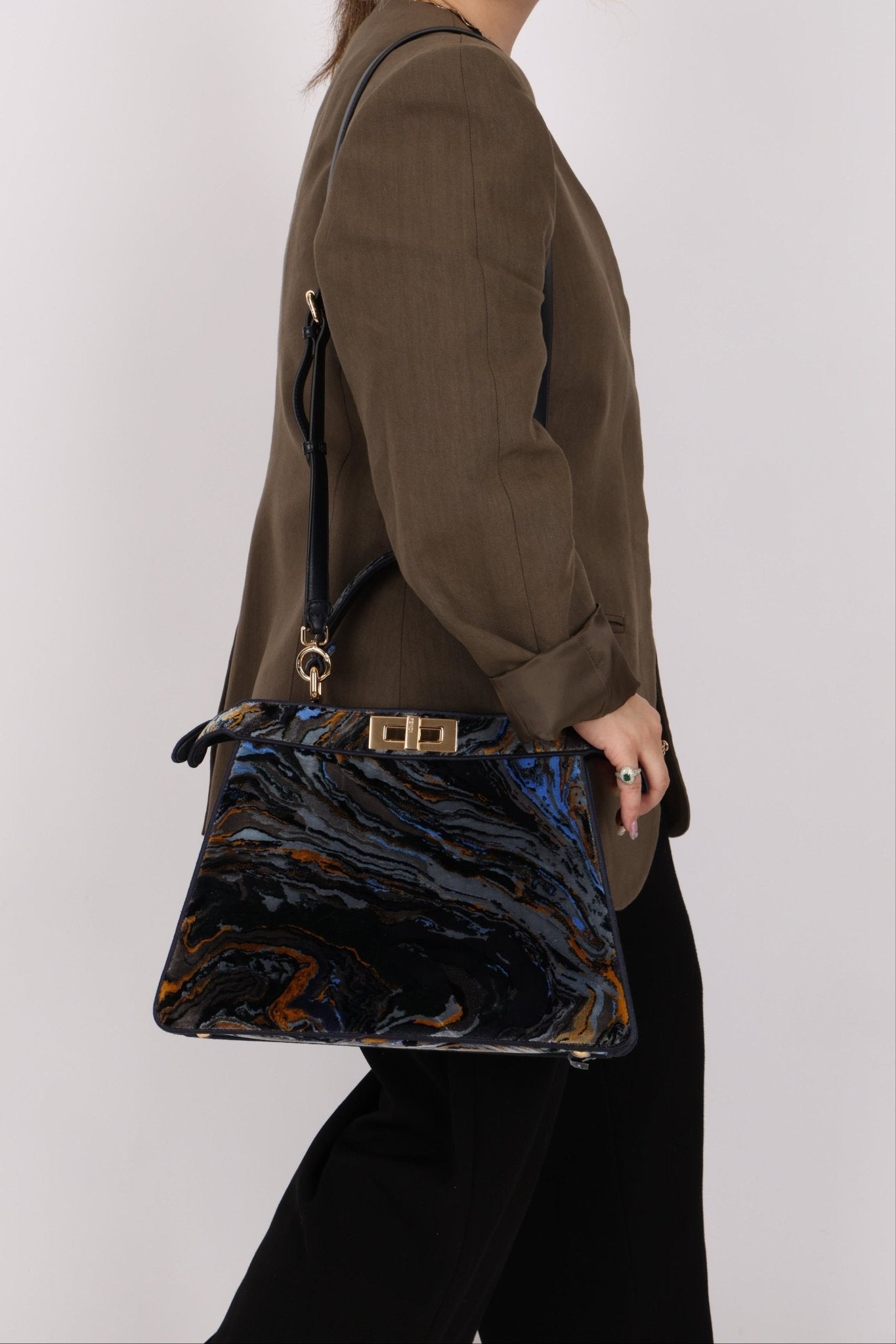 Fendi Velvet Marble ISeeU Medium Peekaboo - FashioNica