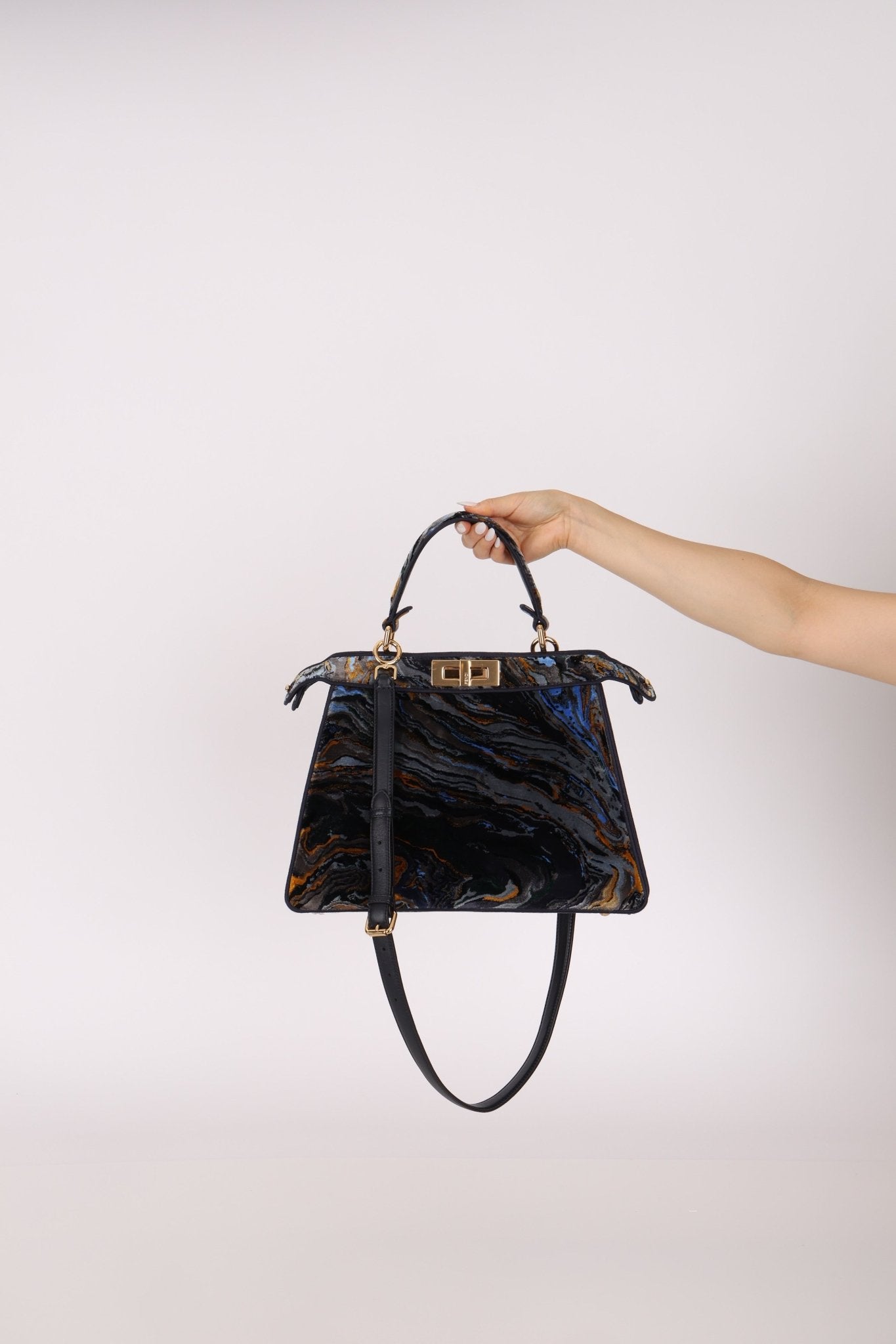 Fendi Velvet Marble ISeeU Medium Peekaboo - FashioNica