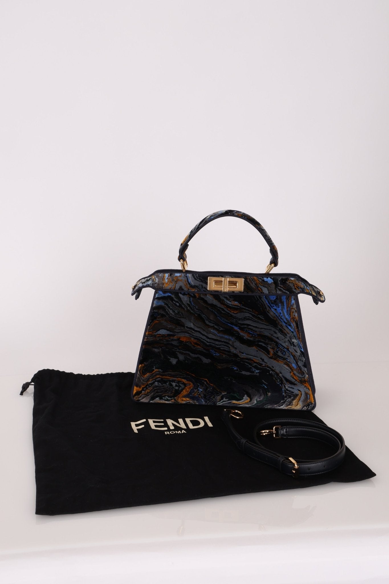 Fendi Velvet Marble ISeeU Medium Peekaboo - FashioNica