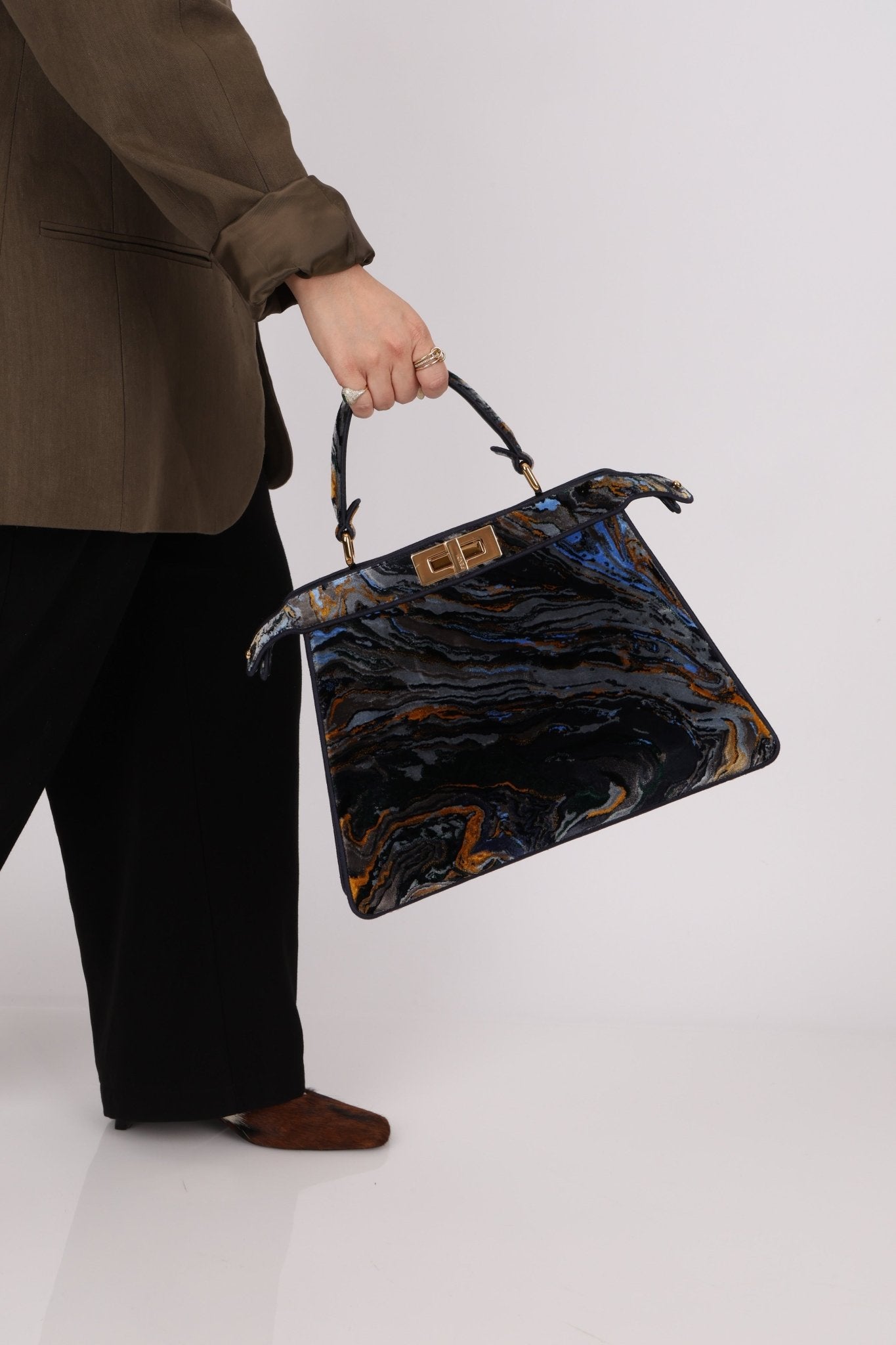 Fendi Velvet Marble ISeeU Medium Peekaboo - FashioNica