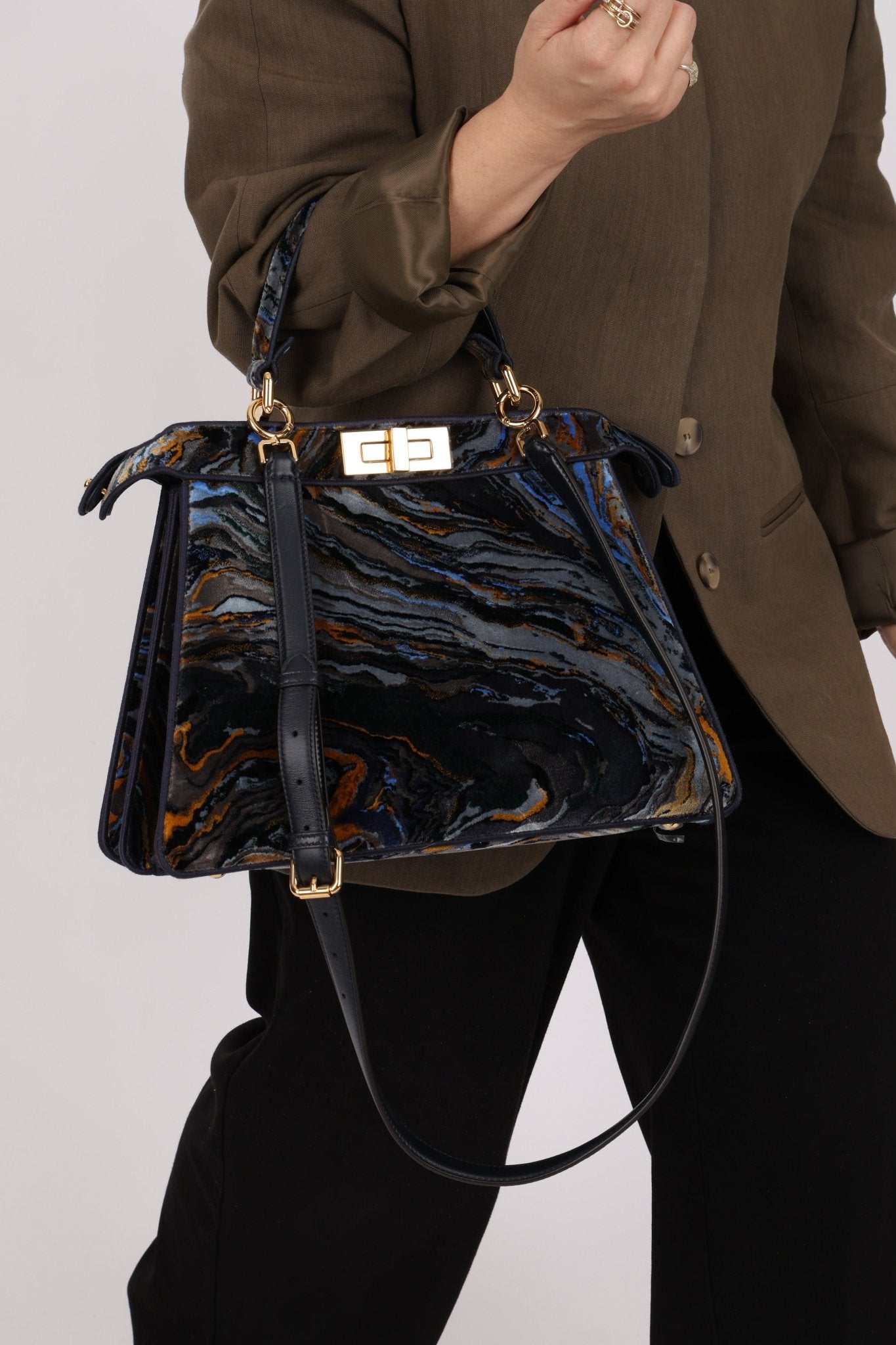 Fendi Velvet Marble ISeeU Medium Peekaboo - FashioNica