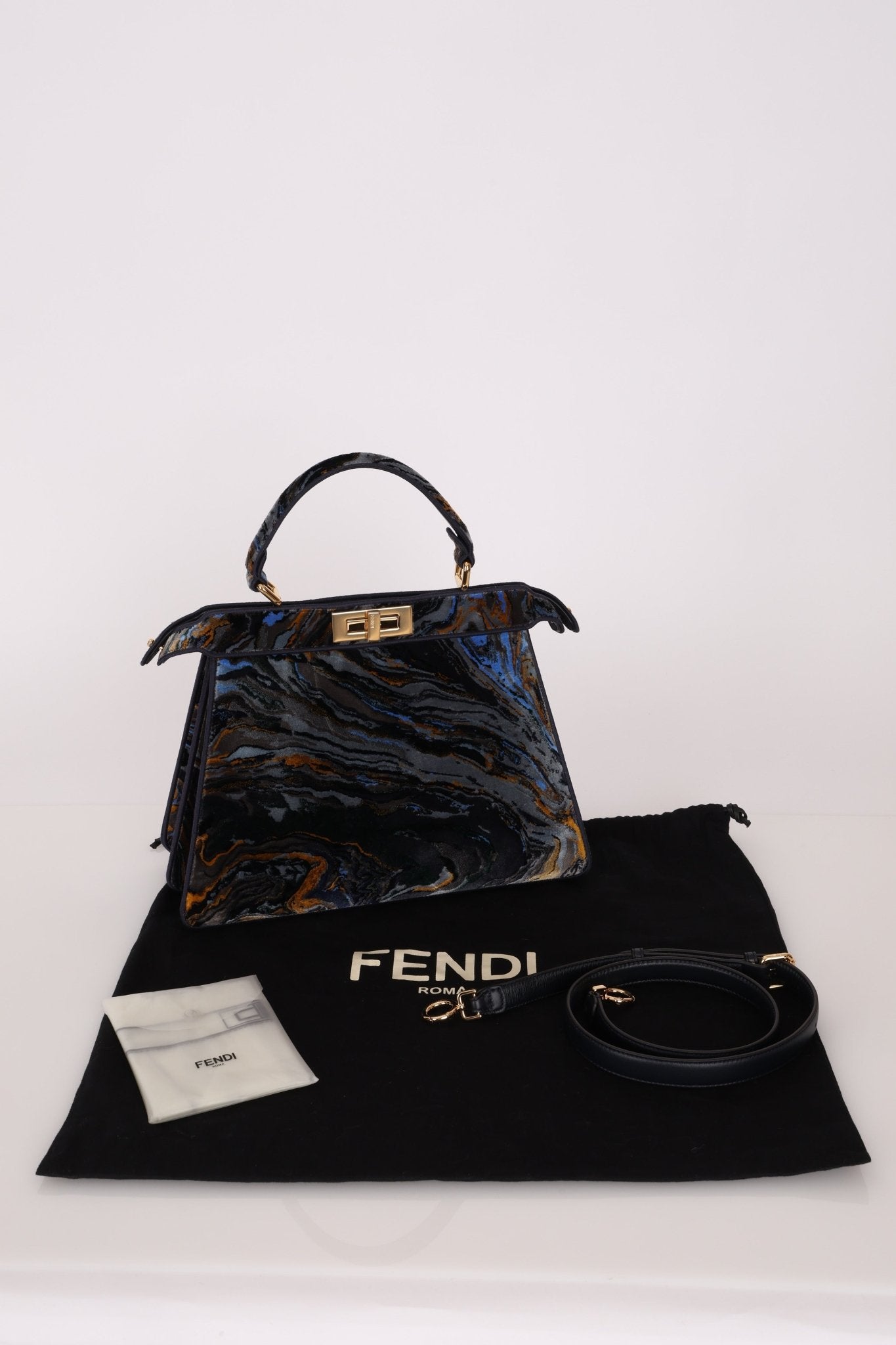 Fendi Velvet Marble ISeeU Medium Peekaboo - FashioNica