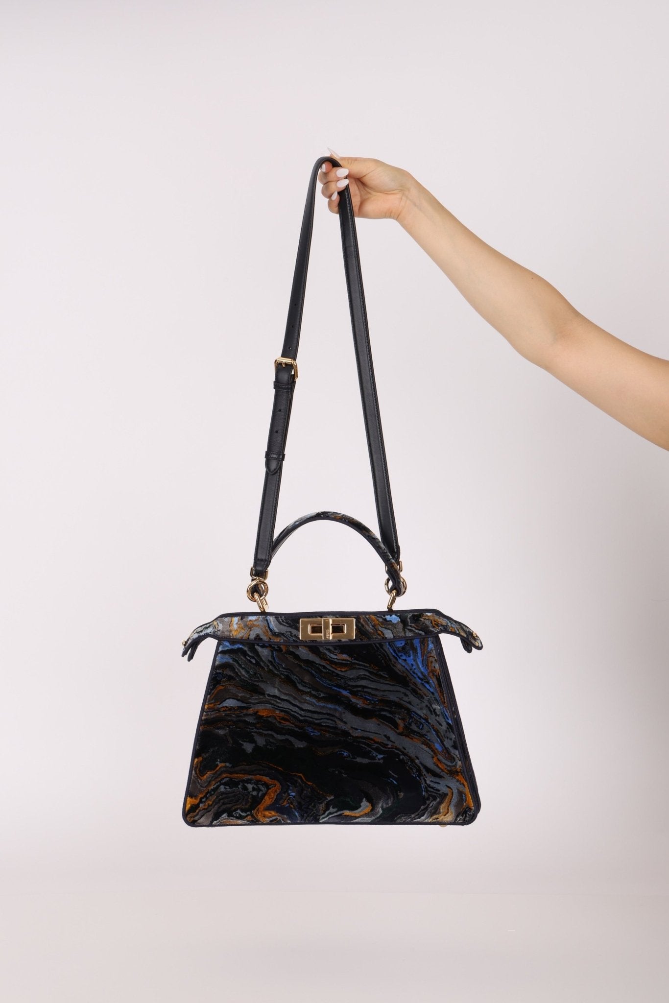 Fendi Velvet Marble ISeeU Medium Peekaboo - FashioNica