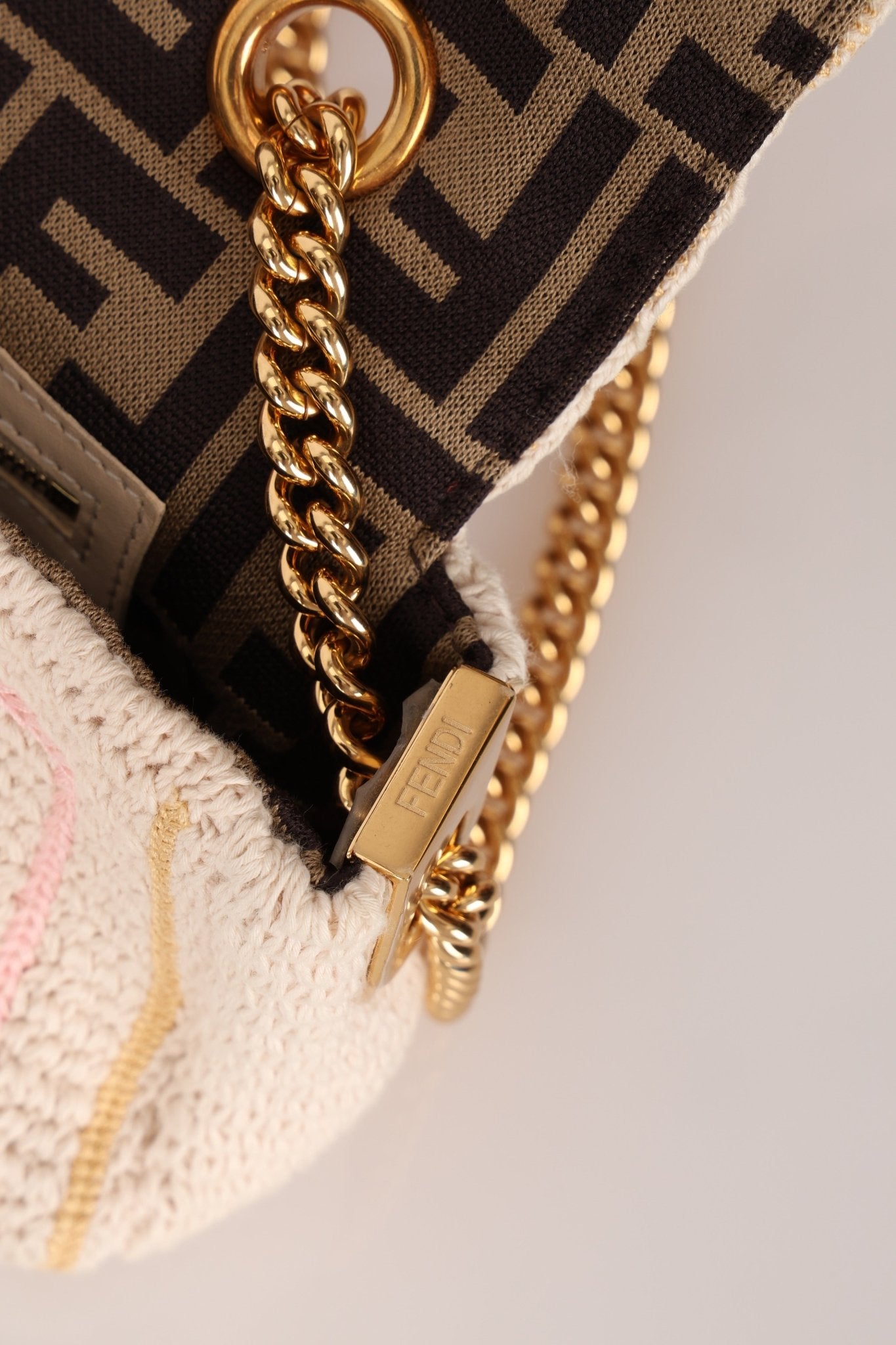Fendi Wool Knit Shoulder Baguette - FashioNica