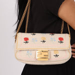 Fendi Wool Knit Shoulder Baguette - FashioNica