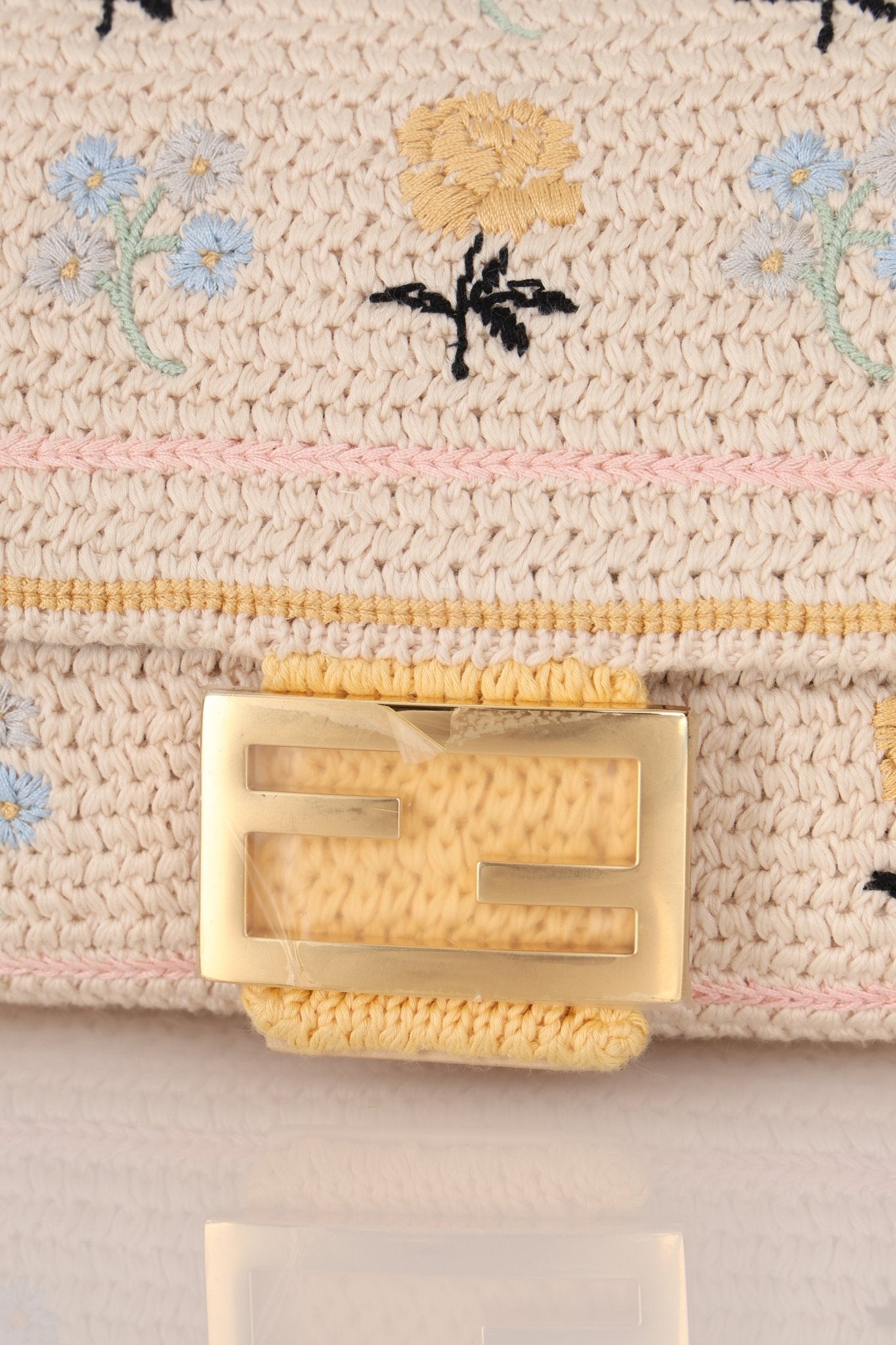 Fendi Wool Knit Shoulder Baguette - FashioNica